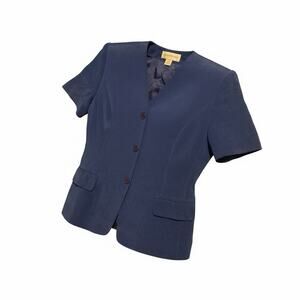 Jones New York Navy Blue Velvet Short Sleeve 3 Button Blazer Size 16